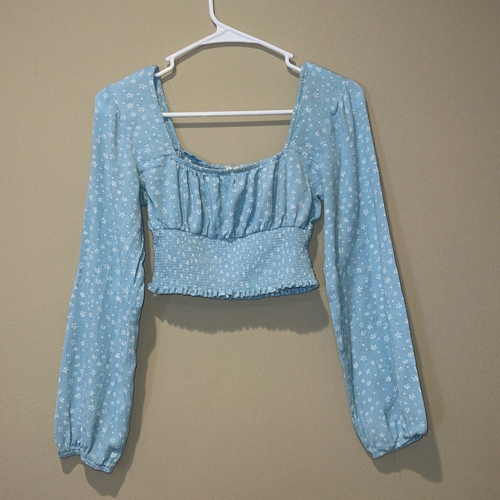 LA Hearts 2 long sleeve crop tops